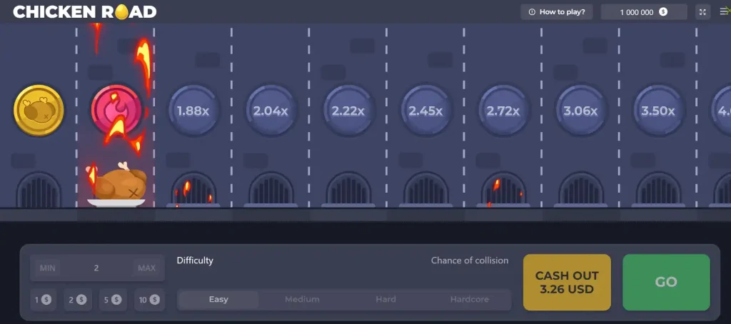 Slot screen Chicken Road demo with winning highlight