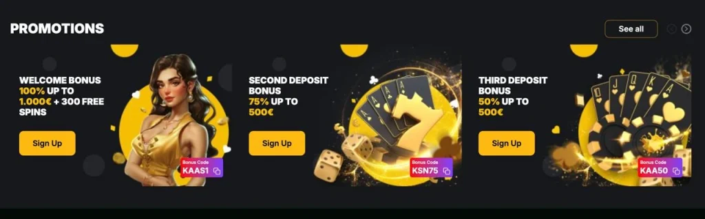 Kaasino welcome bonus offer UK