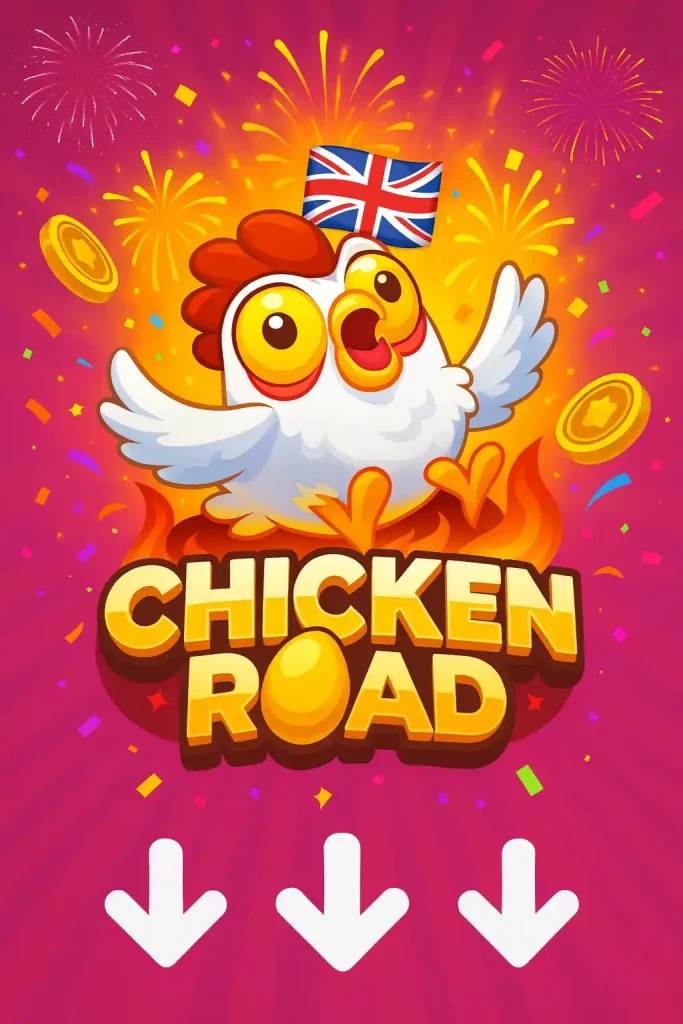Chicken Road chicken with golden arrows pointing down
